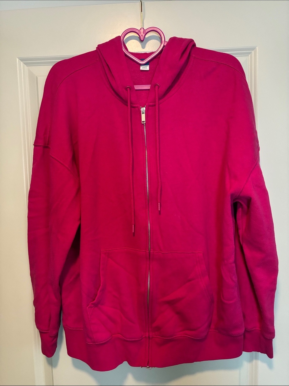 Old Navy Women's Bright Hot Pink Full-Zip Hoodie